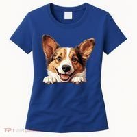 Nice And Funny Peeking Dog Cardigan Welsh Corgi Cute Gift Women's T-Shirt thumb 0