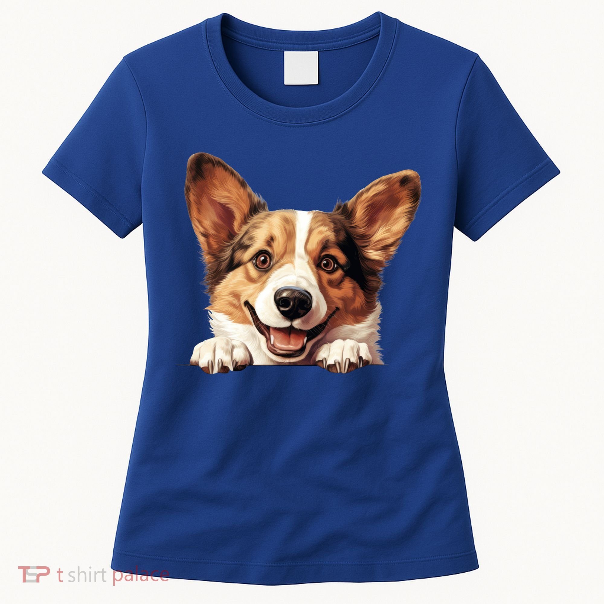 Nice And Funny Peeking Dog Cardigan Welsh Corgi Cute Gift Women's T-Shirt