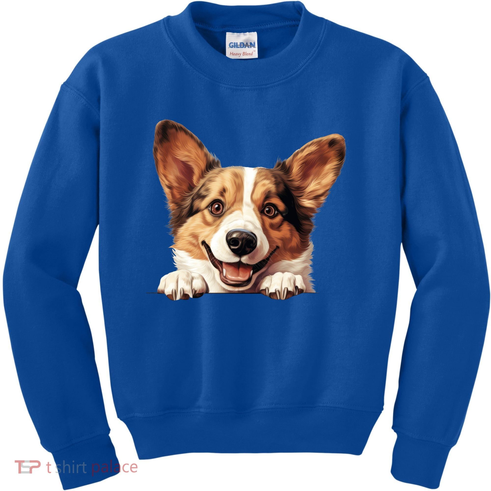 Nice And Funny Peeking Dog Cardigan Welsh Corgi Cute Gift Kids Sweatshirt