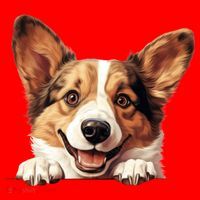 Nice And Funny Peeking Dog Cardigan Welsh Corgi Cute Gift Santa Hat thumb 1