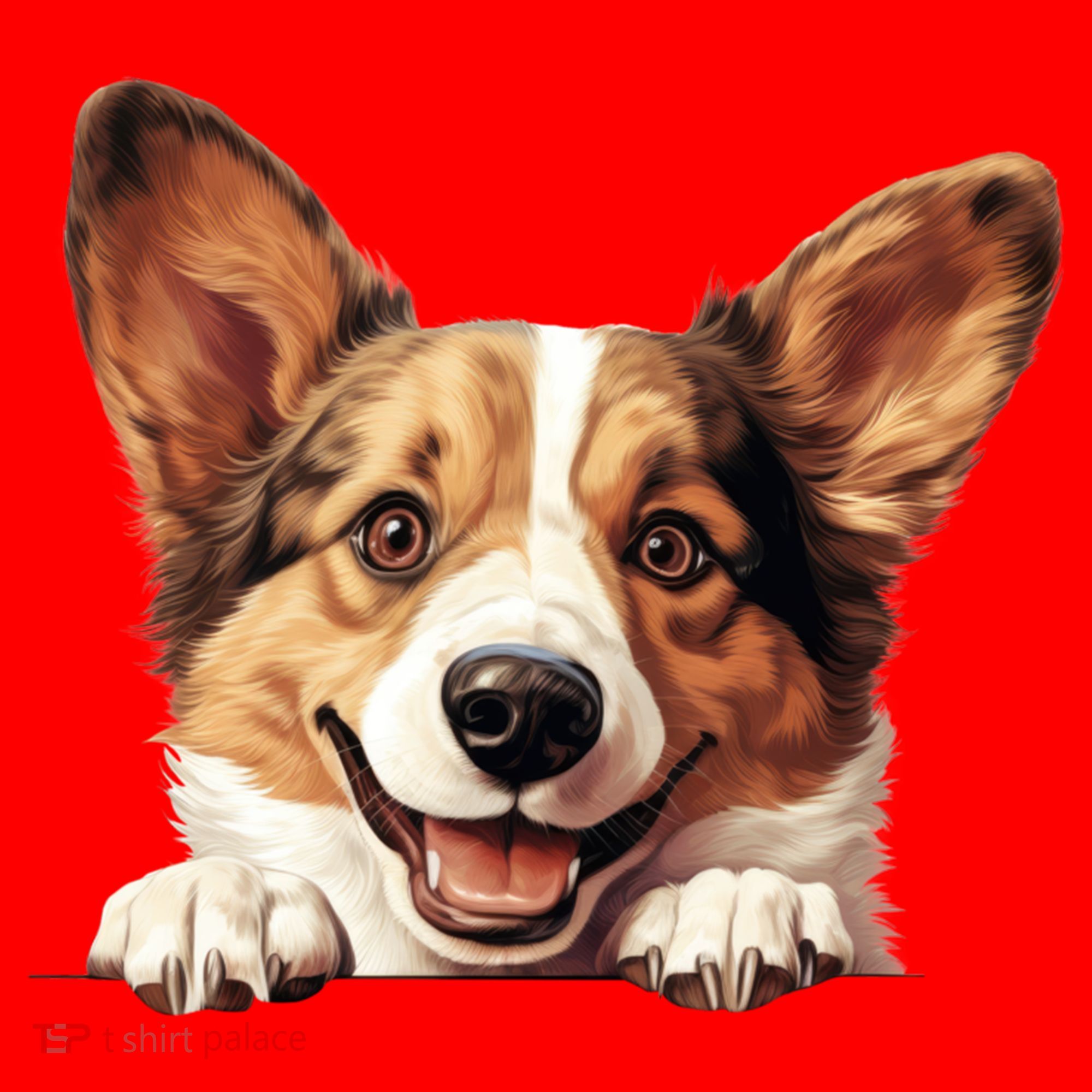 Nice And Funny Peeking Dog Cardigan Welsh Corgi Cute Gift Santa Hat