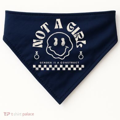 Not A Girl Non Binary  Gender Is A Construct USA-Made Doggie Bandana