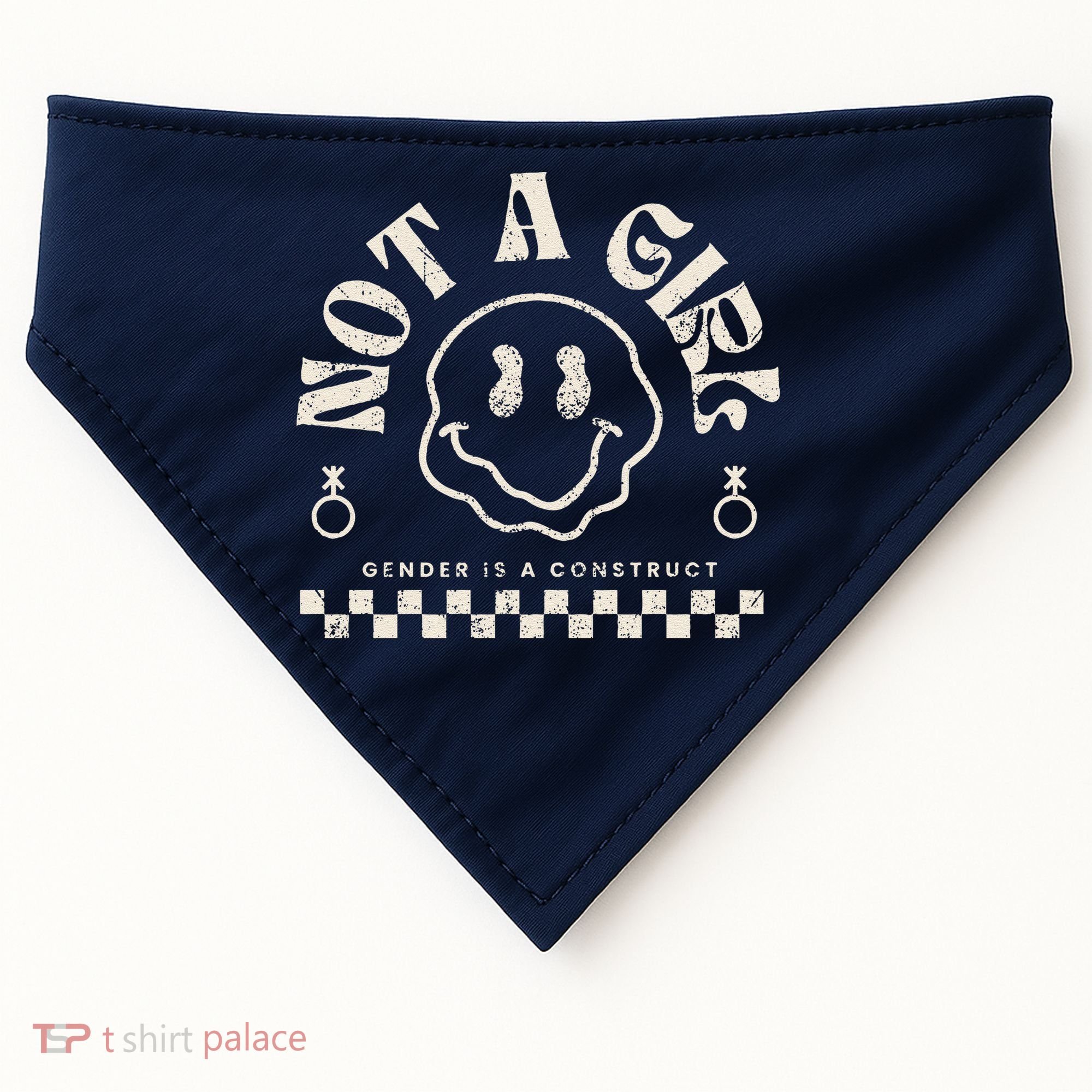 Not A Girl Non Binary  Gender Is A Construct USA-Made Doggie Bandana