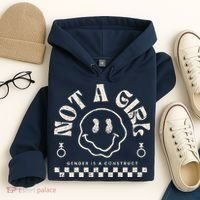 Not A Girl Non Binary  Gender Is A Construct Hoodie thumb 4