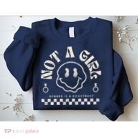 Not A Girl Non Binary  Gender Is A Construct Sweatshirt thumb 2