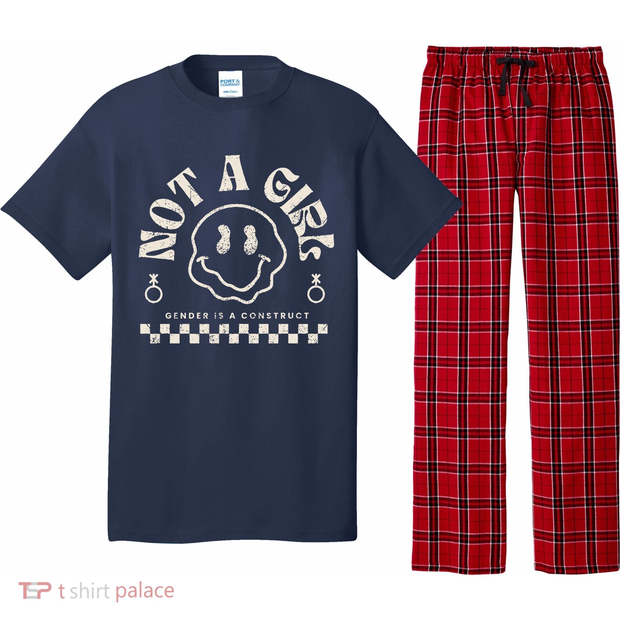 Not A Girl Non Binary  Gender Is A Construct Pajama Set