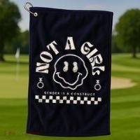 Not A Girl Non Binary  Gender Is A Construct Golf Towel thumb 1