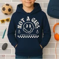 Not A Girl Non Binary  Gender Is A Construct Kids Hoodie thumb 2