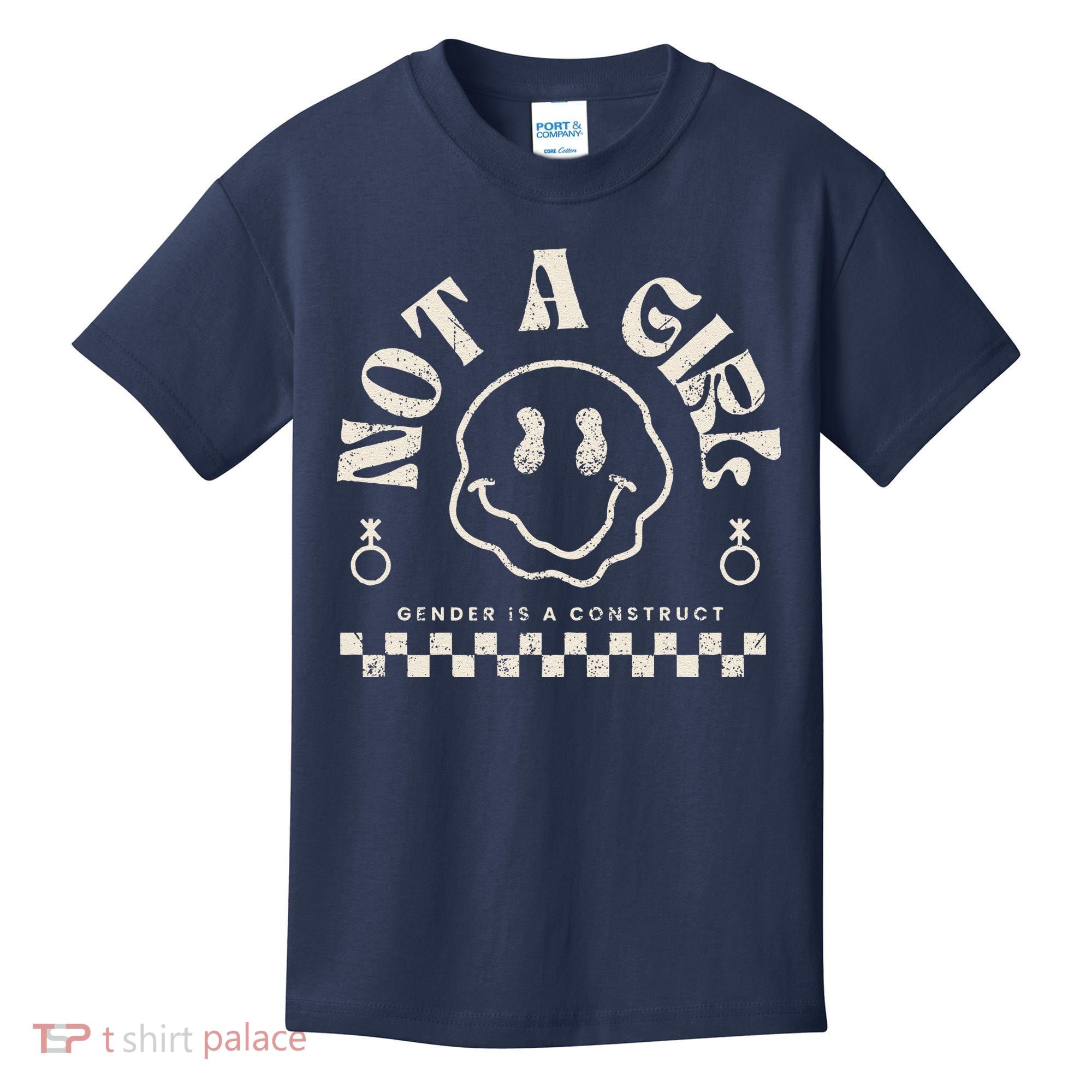 Not A Girl Non Binary  Gender Is A Construct Kids T-Shirt