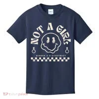 Not A Girl Non Binary  Gender Is A Construct Kids T-Shirt thumb 0