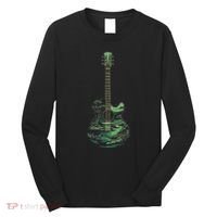 Nature Acoustic Guitar Forest Landscape Long Sleeve Shirt thumb 0