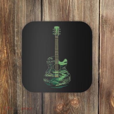 Nature Acoustic Guitar Forest Landscape Coaster