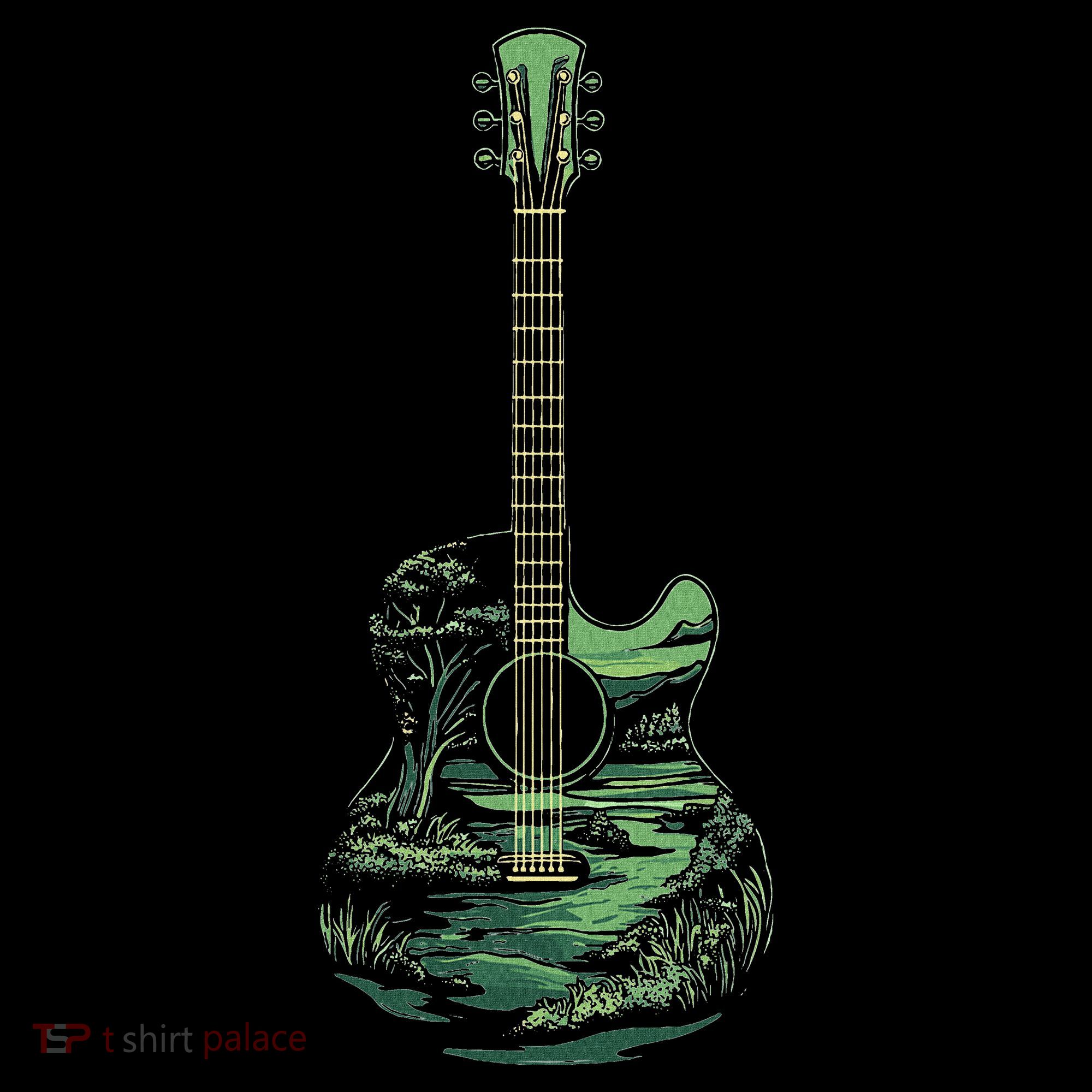 Nature Acoustic Guitar Forest Landscape Women's Hoodie