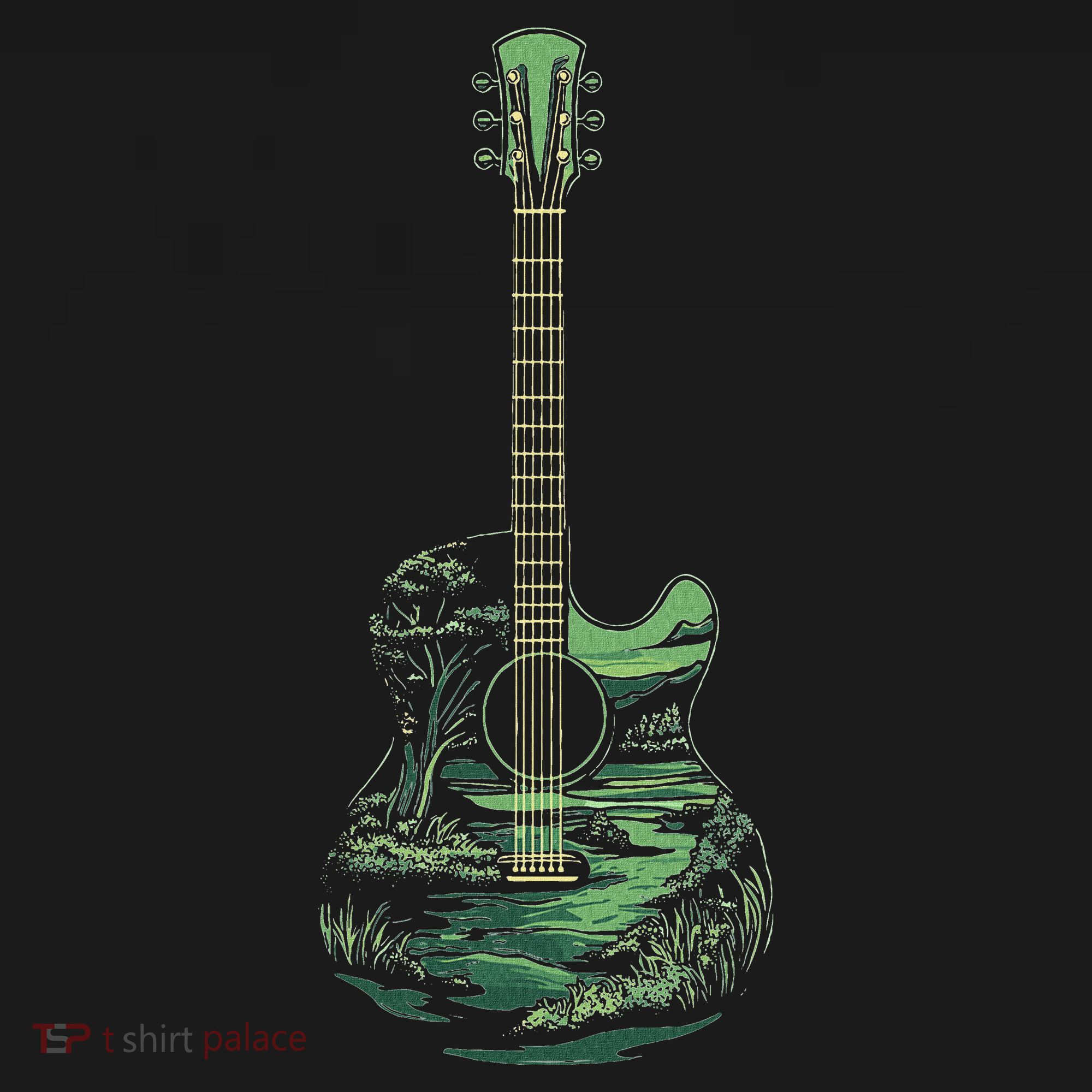 Nature Acoustic Guitar Forest Landscape Mousepad