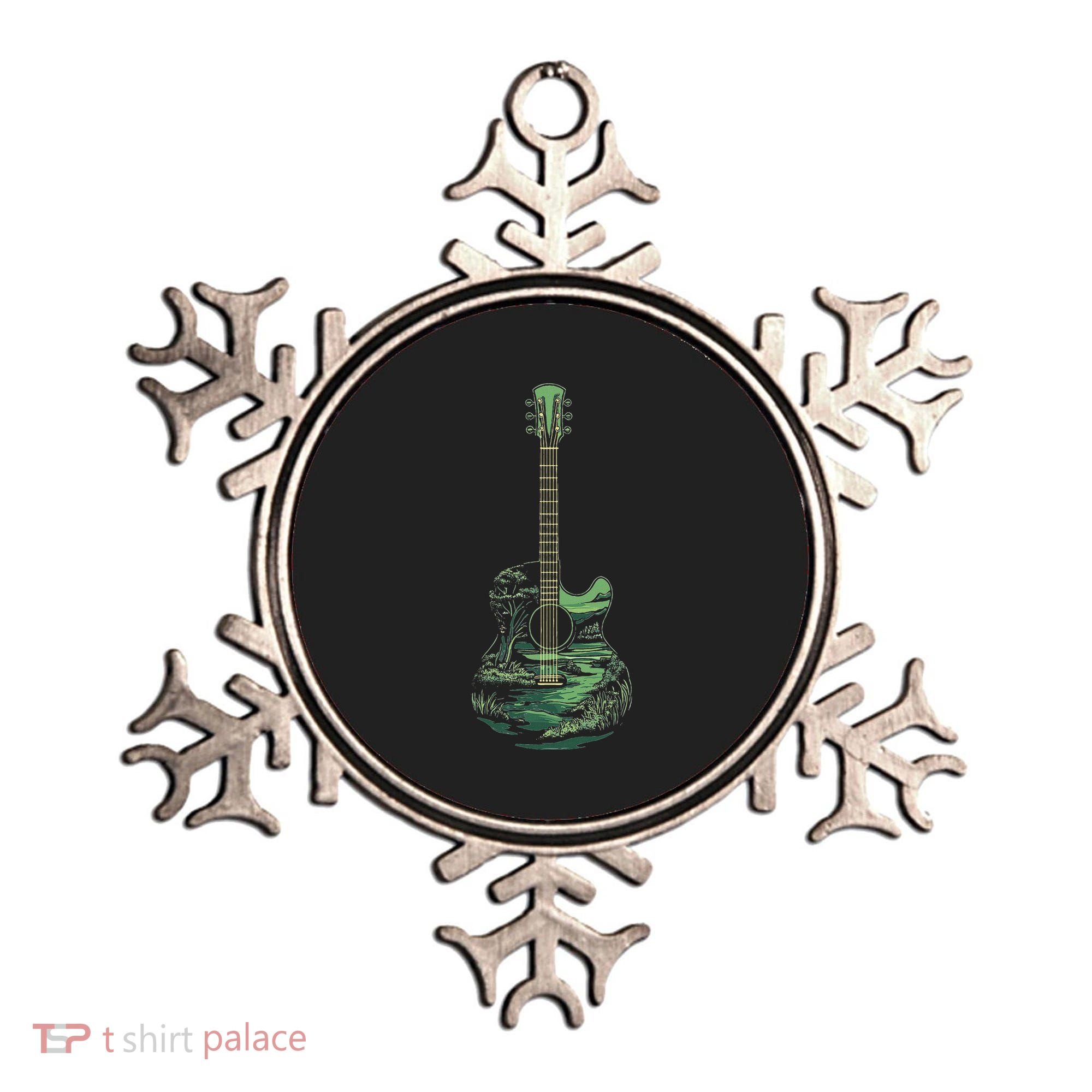Nature Acoustic Guitar Forest Landscape Ornament