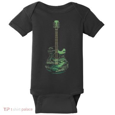 Nature Acoustic Guitar Forest Landscape Baby Bodysuit