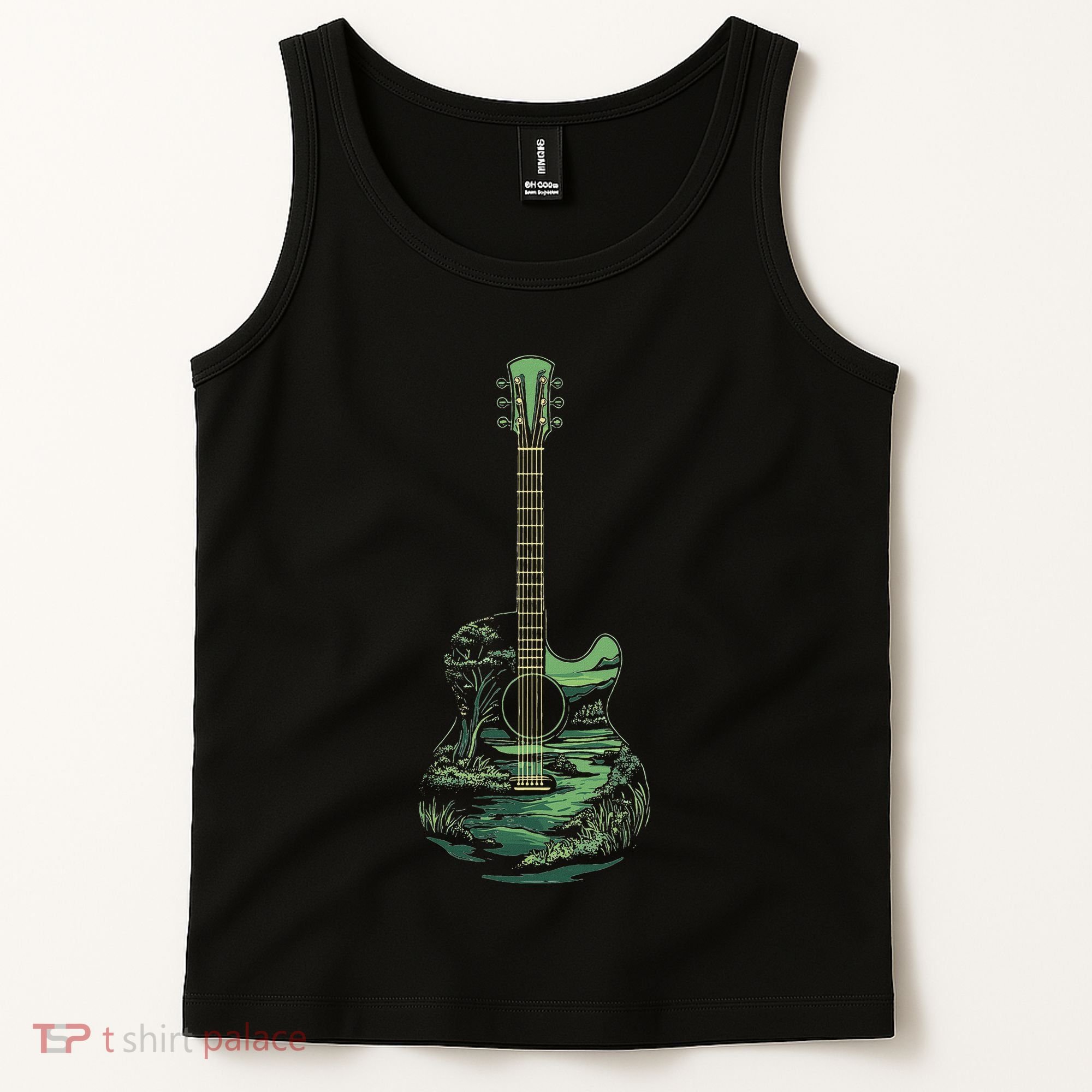 Nature Acoustic Guitar Forest Landscape Tank Top