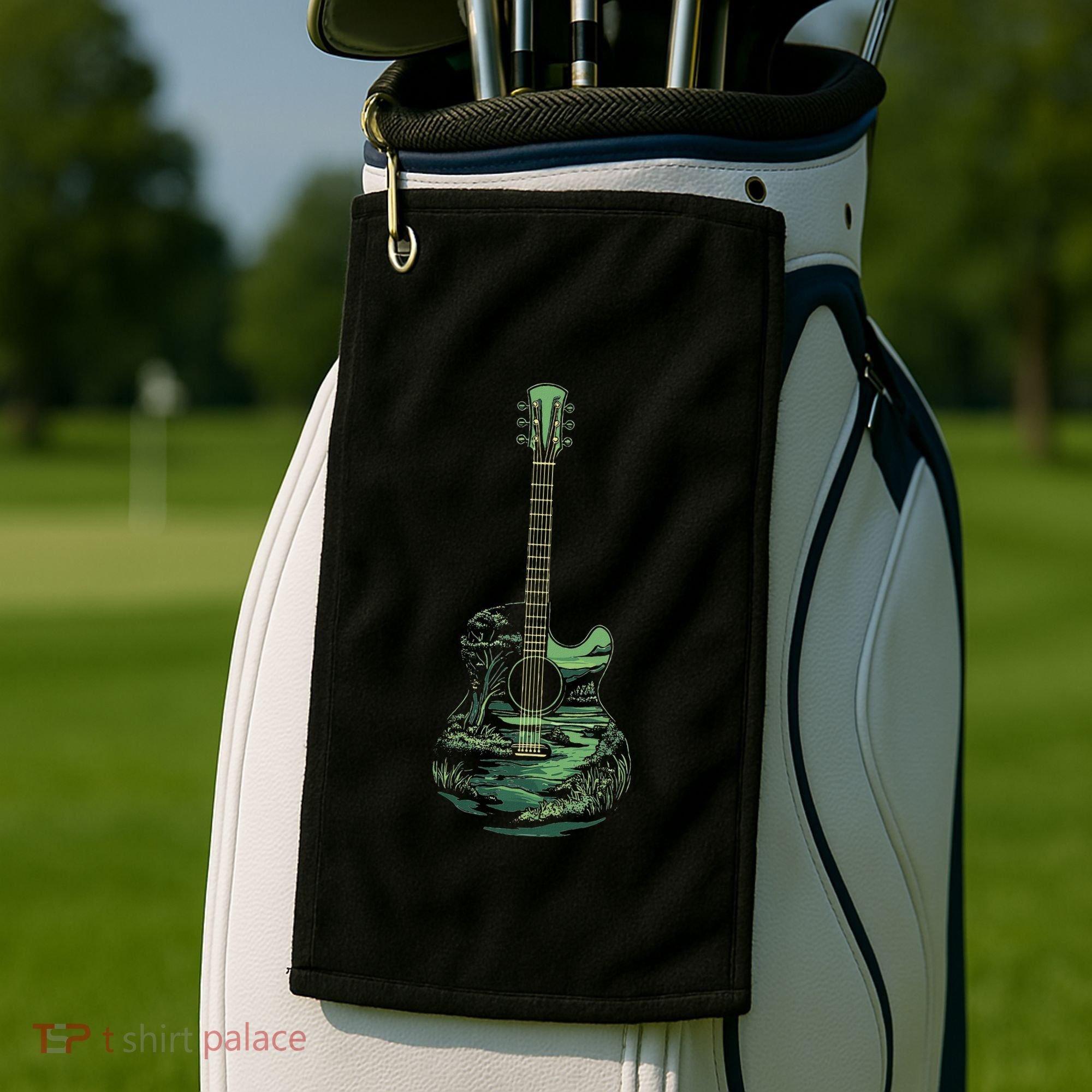 Nature Acoustic Guitar Forest Landscape Golf Towel