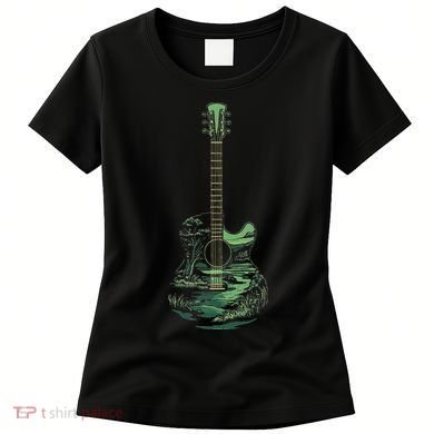 Nature Acoustic Guitar Forest Landscape Women's T-Shirt
