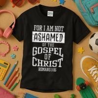 Not Ashamed Gospel Bible Verse God Jesus Kids T-Shirt thumb 3