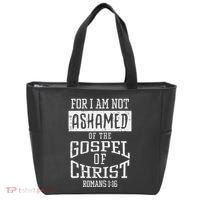 Not Ashamed Gospel Bible Verse God Jesus Tote Bag thumb 0