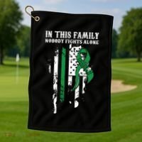 Nobody Alonefunny Gift Traumatic Brain Injury Awareness Ribbon Gift Golf Towel thumb 1