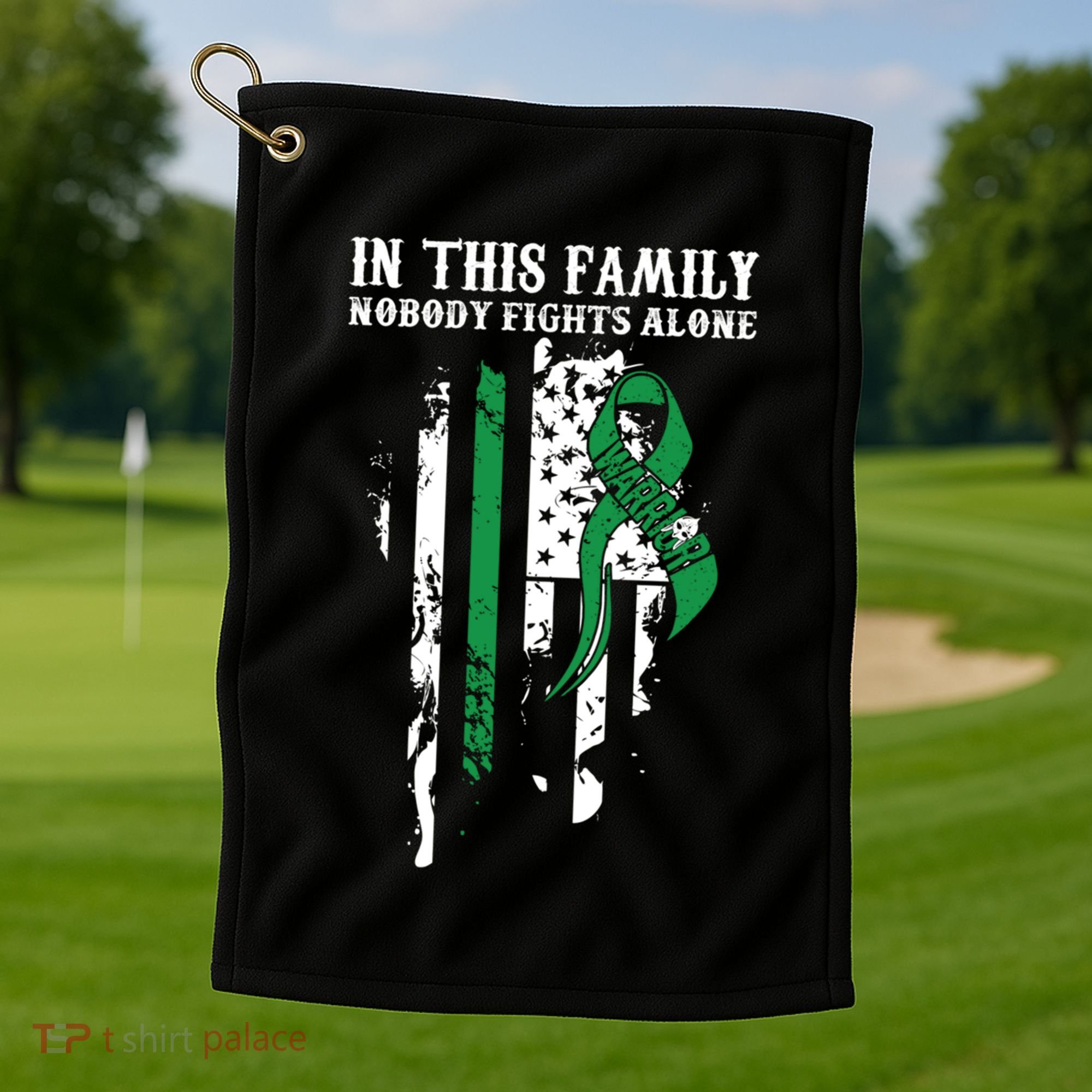 Nobody Alonefunny Gift Traumatic Brain Injury Awareness Ribbon Gift Golf Towel