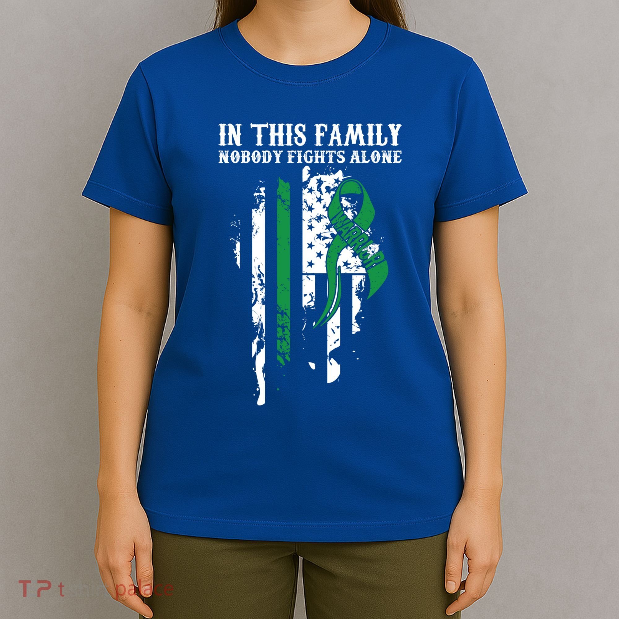 Nobody Alonefunny Gift Traumatic Brain Injury Awareness Ribbon Gift T-Shirt