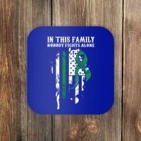 Nobody Alonefunny Gift Traumatic Brain Injury Awareness Ribbon Gift Coaster thumb 0