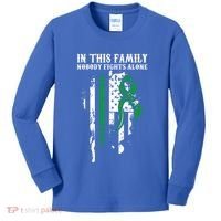 Nobody Alonefunny Gift Traumatic Brain Injury Awareness Ribbon Gift Kids Long Sleeve Shirt thumb 0