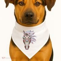 Native American Geometric Horse USA-Made Doggie Bandana thumb 1