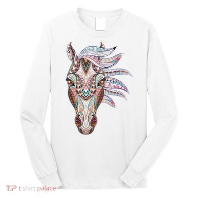 Native American Geometric Horse Long Sleeve Shirt