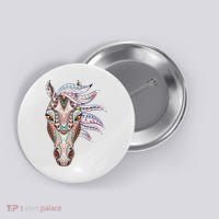 Native American Geometric Horse Button thumb 0