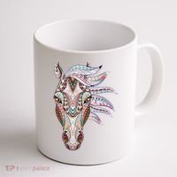 Native American Geometric Horse Coffee Mug thumb 1