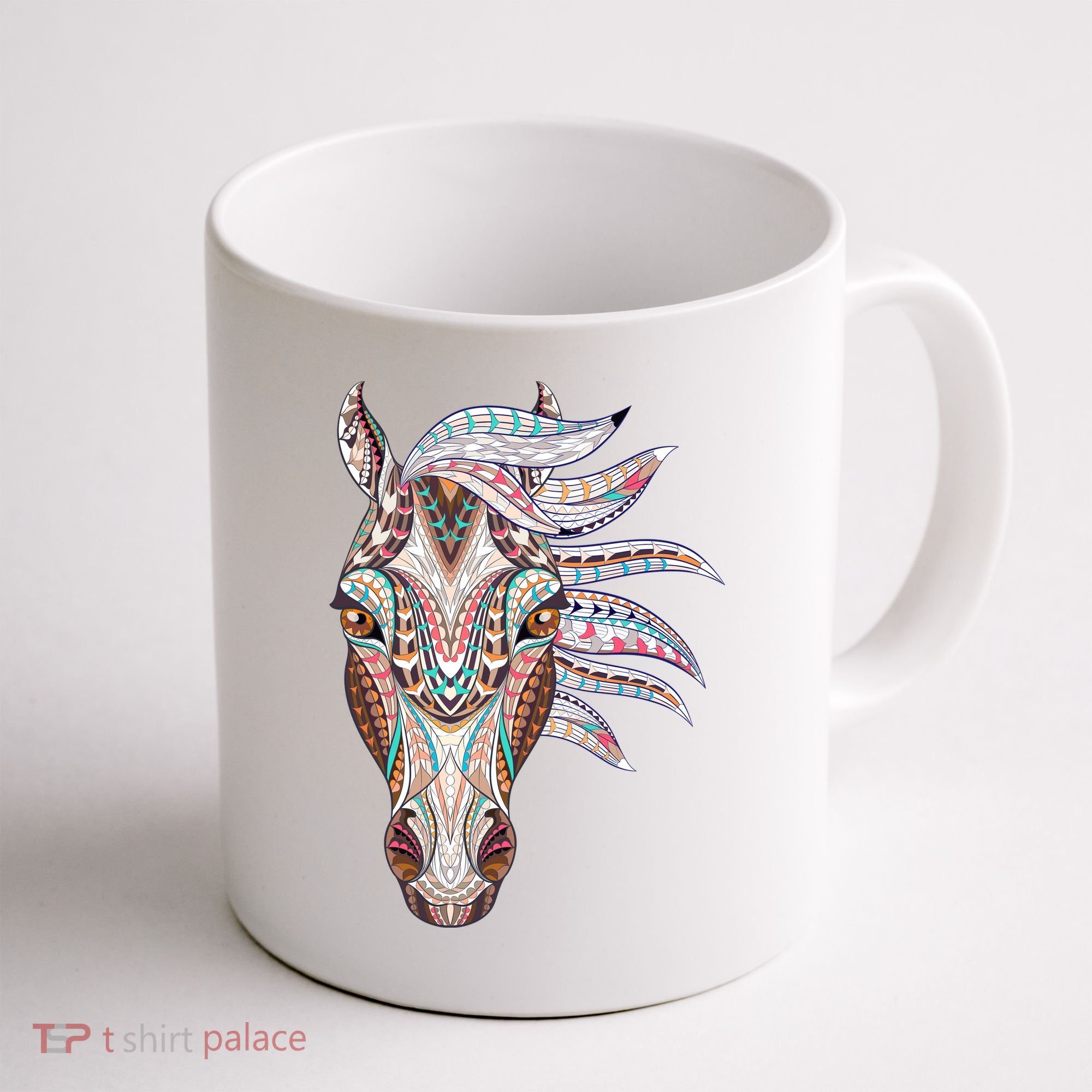 Native American Geometric Horse Coffee Mug