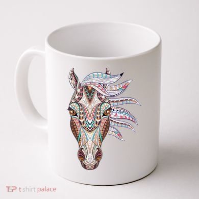 Native American Geometric Horse Coffee Mug