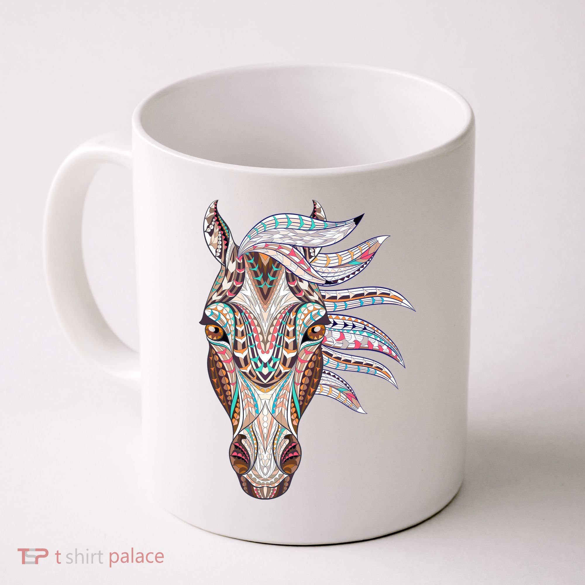 Native American Geometric Horse Coffee Mug