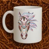 Native American Geometric Horse Coffee Mug thumb 2