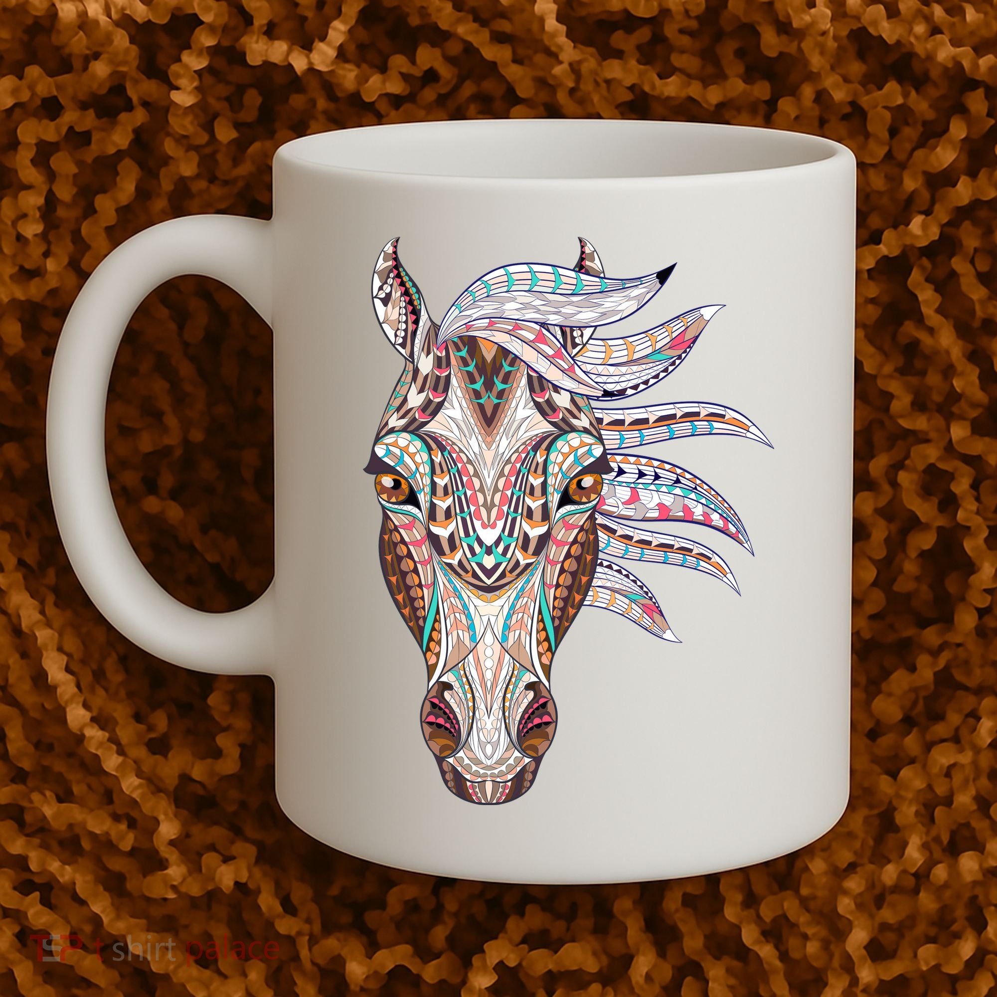 Native American Geometric Horse Coffee Mug