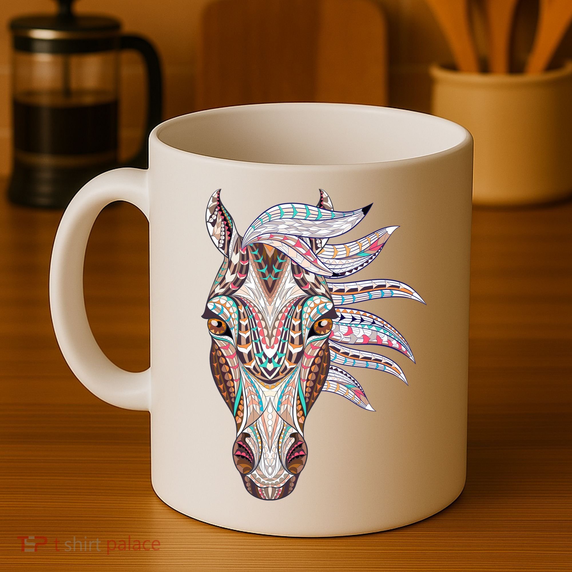 Native American Geometric Horse Coffee Mug