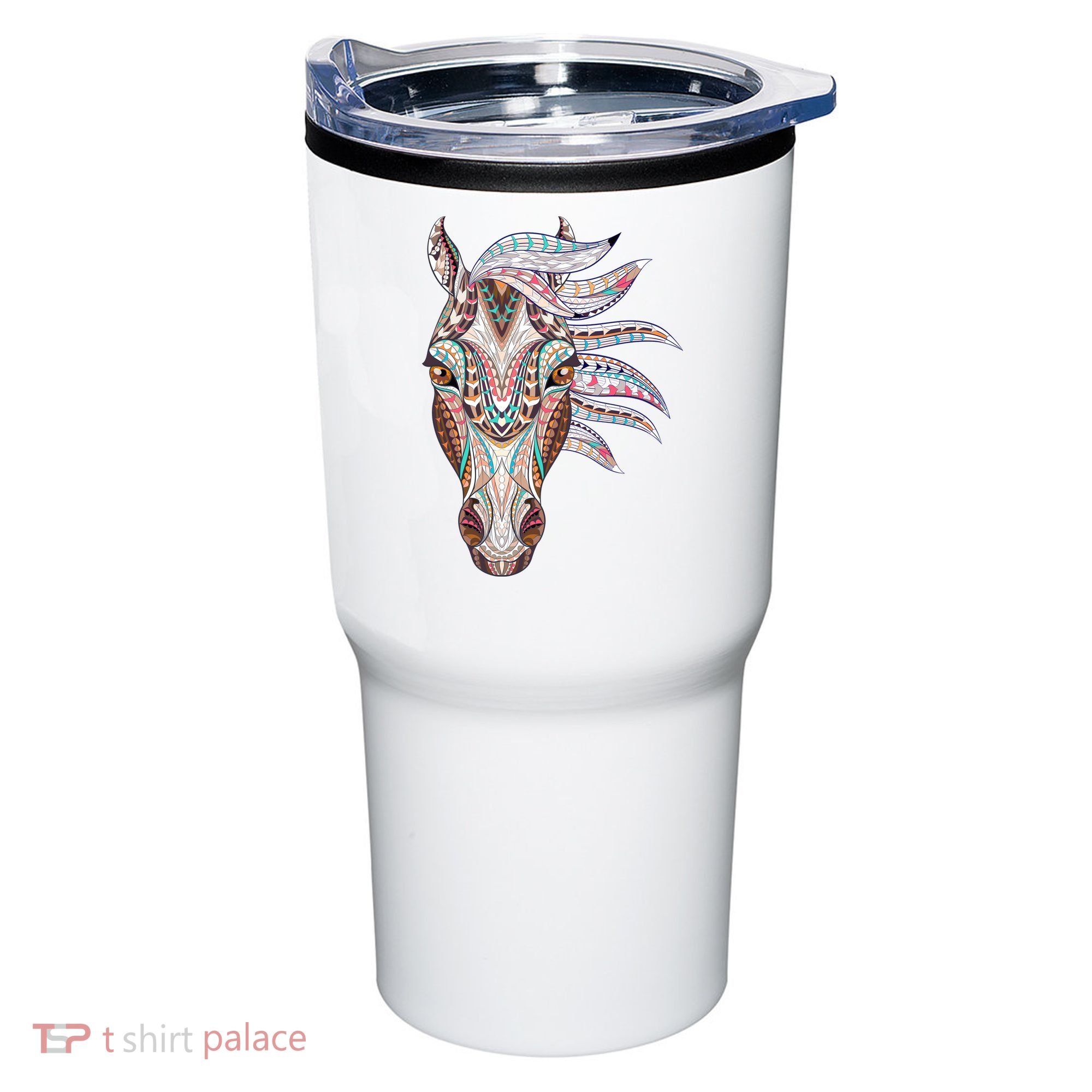 Native American Geometric Horse Tumbler