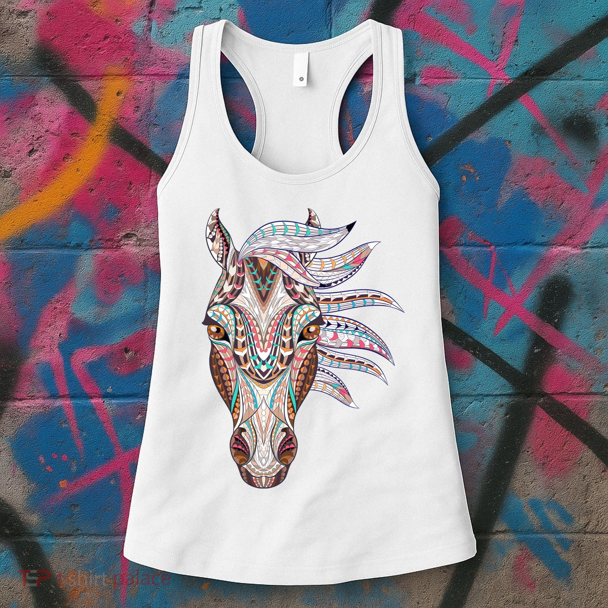 Native American Geometric Horse Women's Tank Top