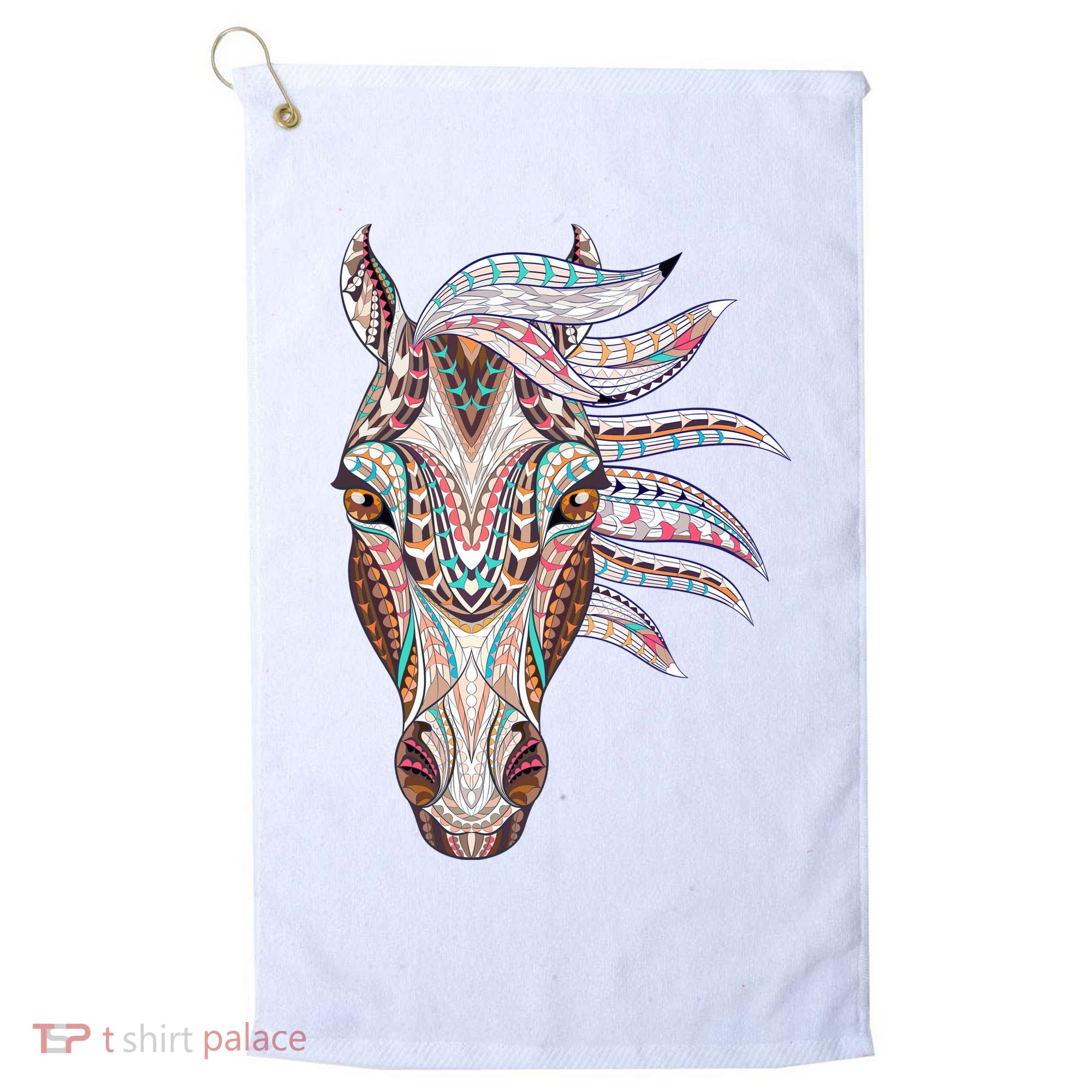 Native American Geometric Horse Golf Towel