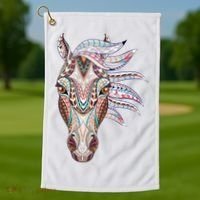 Native American Geometric Horse Golf Towel thumb 1