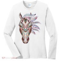 Native American Geometric Horse Women's Long Sleeve Shirt thumb 0