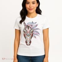 Native American Geometric Horse Women's T-Shirt thumb 4