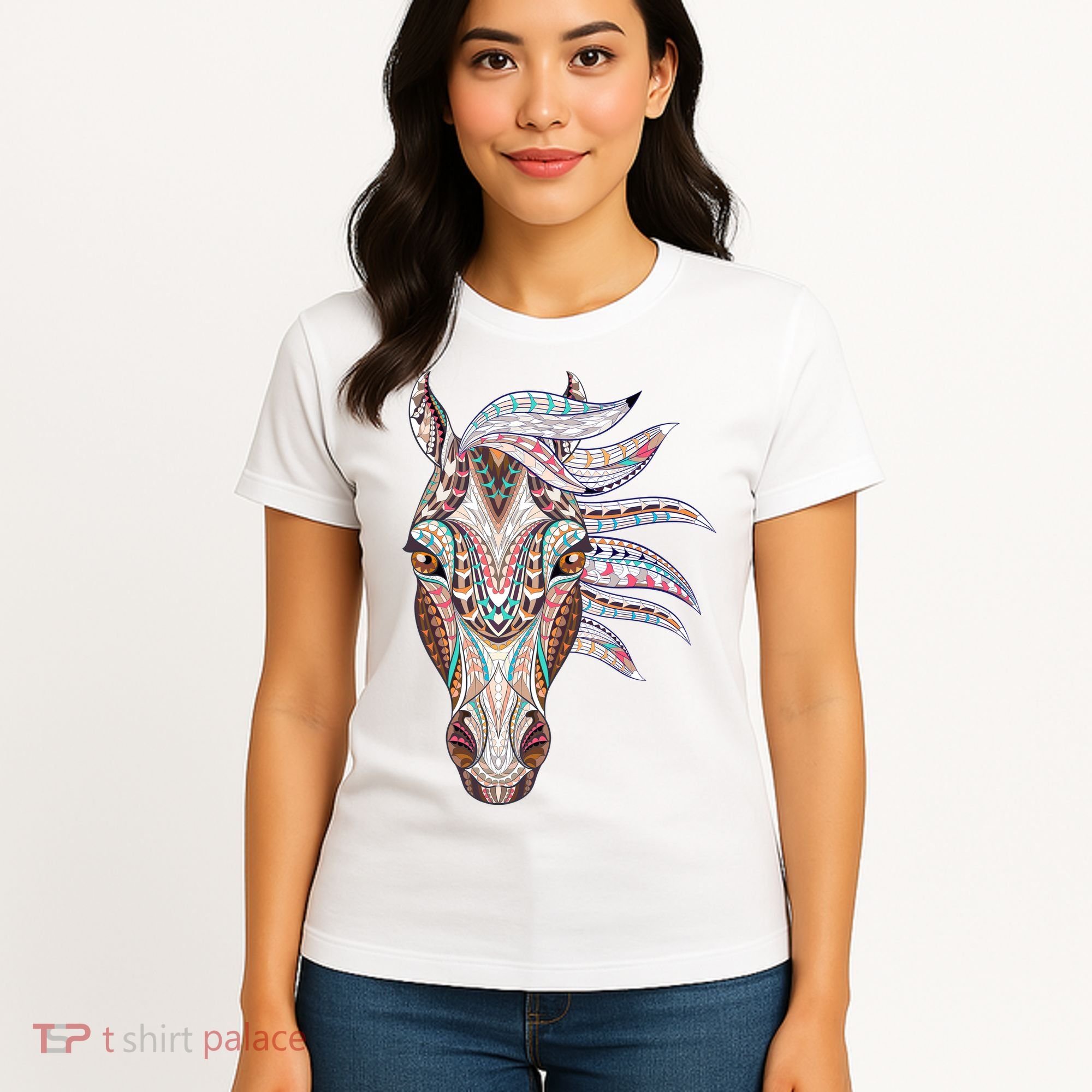 Native American Geometric Horse Women's T-Shirt