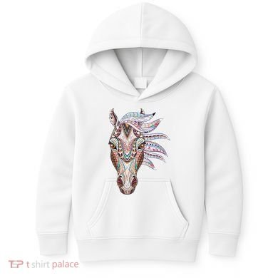 Native American Geometric Horse Kids Hoodie