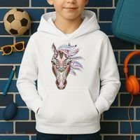 Native American Geometric Horse Kids Hoodie thumb 2