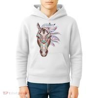 Native American Geometric Horse Kids Hoodie thumb 4